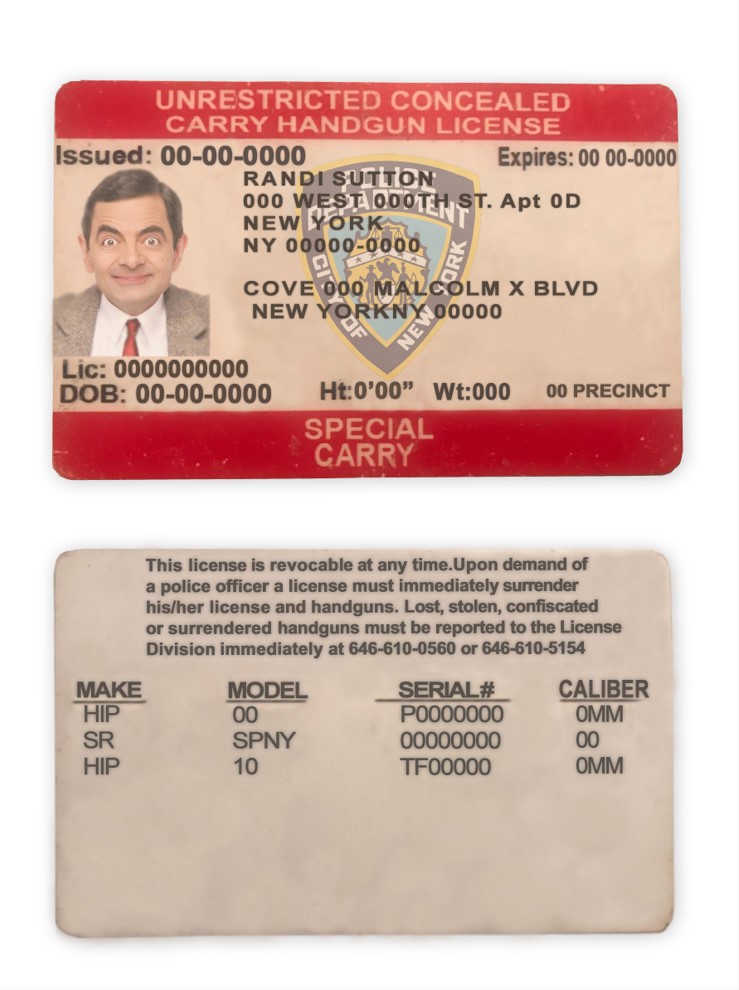 United States New York state unrestricted concealed carry license